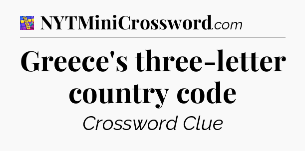 Greece's three-letter country code Codycross