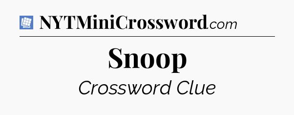 Snoop Puzzle Page Crossword Clue