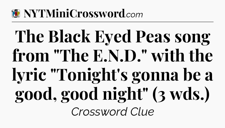 The Black Eyed Peas song from 