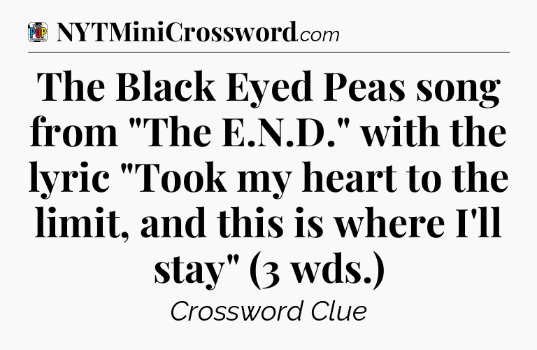 The Black Eyed Peas song from 