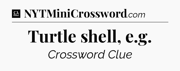 Turtle shell, e.g - LA Times Crossword