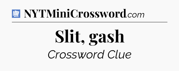 Slit, gash Puzzle Page Crossword Clue