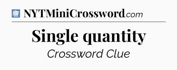 Single quantity Puzzle Page Crossword Clue