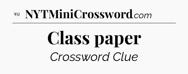 Class paper - WSJ Crossword