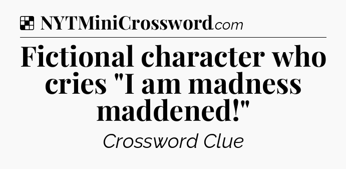 Solution: Fictional character who cries 