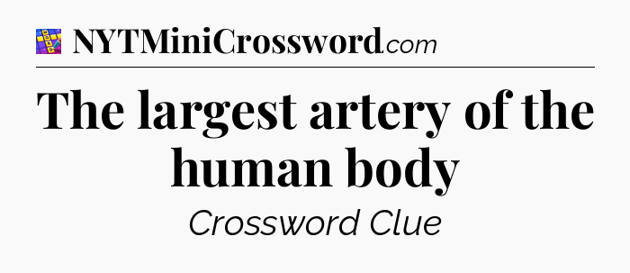 The largest artery of the human body Codycross