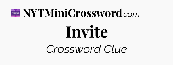 Invite - Thomas Joseph Crossword