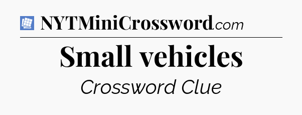 Small vehicles Puzzle Page Crossword Clue