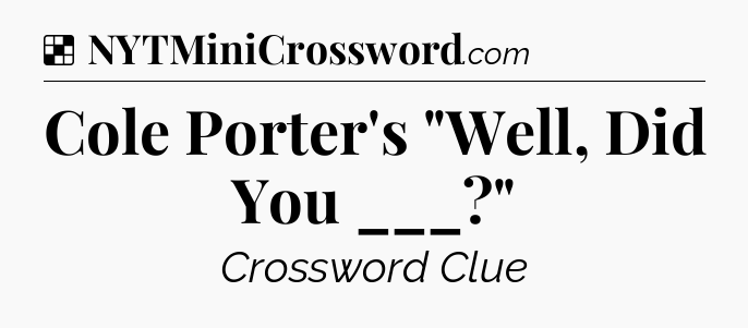Solution: Cole Porter's 