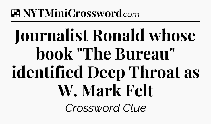 Solution: Journalist Ronald whose book 