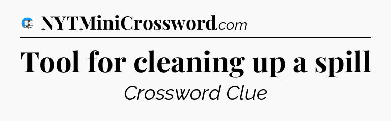 Tool for cleaning up a spill Crossword Clue