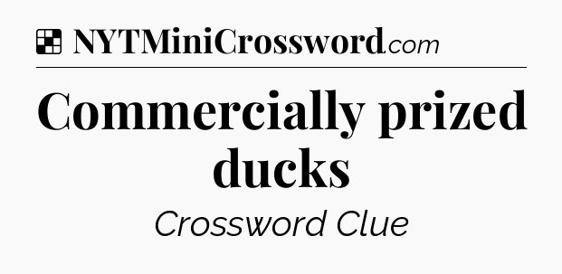 Solution: Commercially prized ducks - NYT Crossword