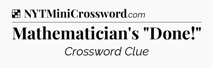 Solution: Mathematician's 