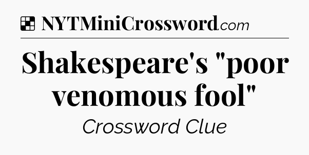 Solution: Shakespeare's 