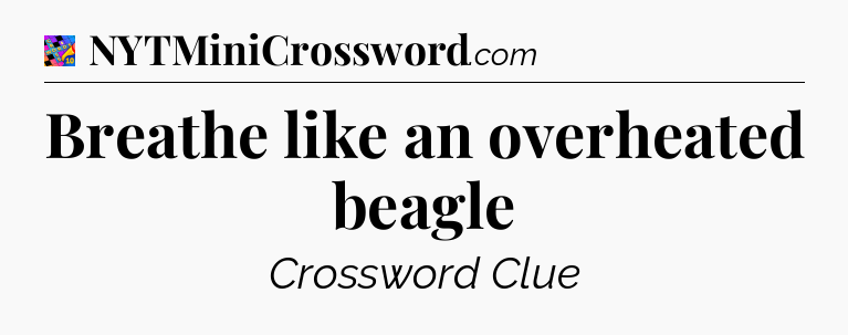 Breathe like an overheated beagle Crossword Clue