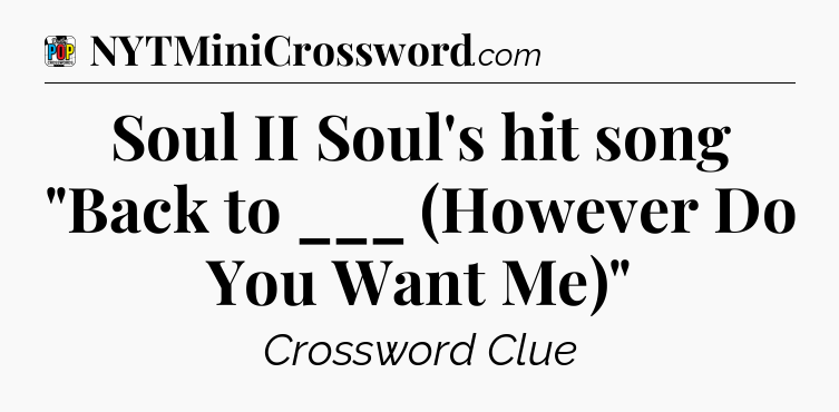 Soul II Soul's hit song 