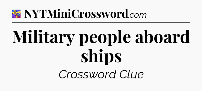 Military people aboard ships Codycross