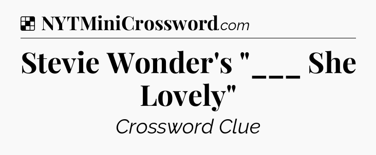 Solution: Stevie Wonder's 