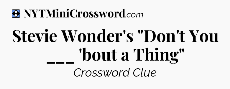 Solution: Stevie Wonder's 