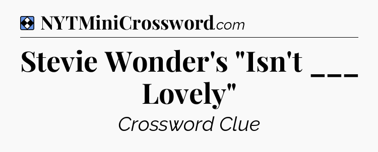 Solution: Stevie Wonder's 
