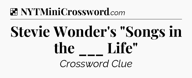 Solution: Stevie Wonder's 