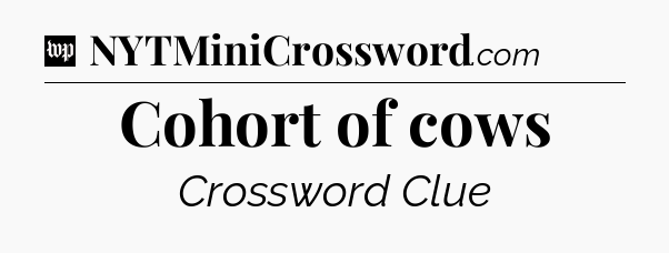 Cohort of cows Crossword Clue