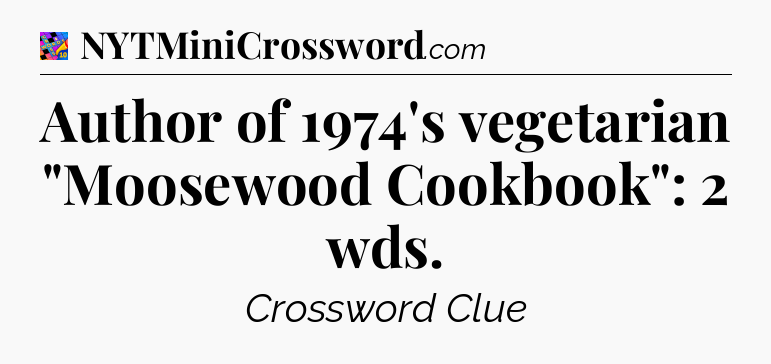 Author of 1974's vegetarian 