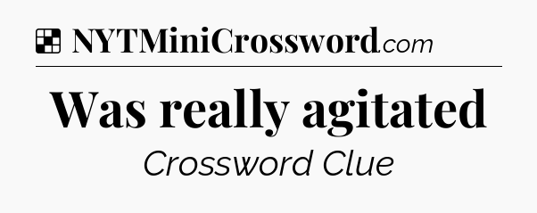 Solution: Was really agitated - NYT Crossword