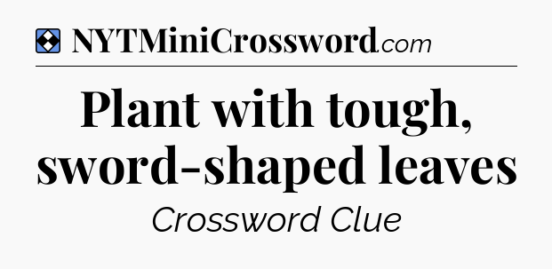 Solution: Plant with tough, sword-shaped leaves - NYT Mini Crossword
