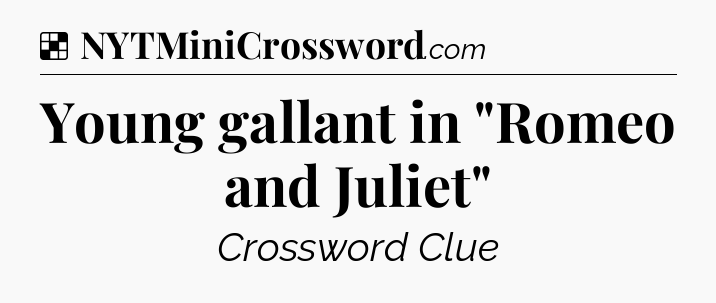 Solution: Young gallant in 