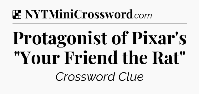 Solution: Protagonist of Pixar's 