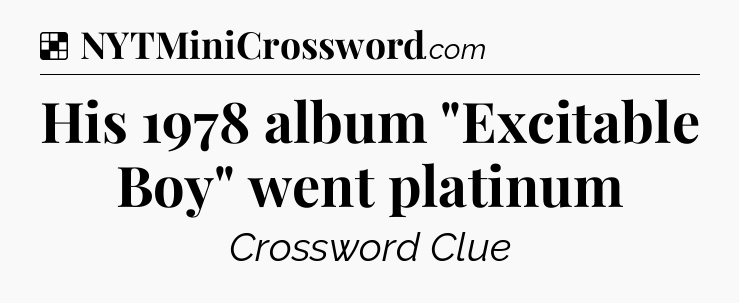 Solution: His 1978 album 