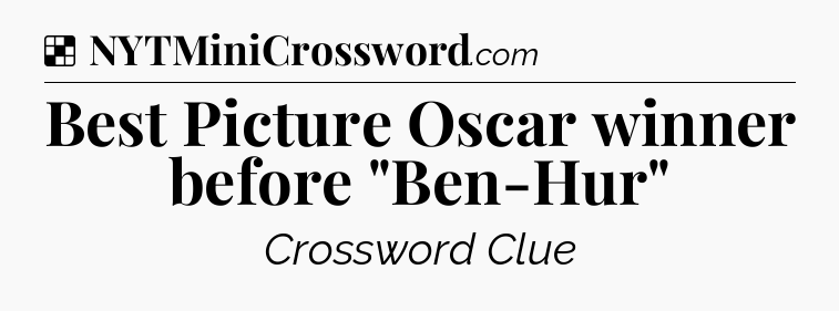 Solution: Best Picture Oscar winner before 