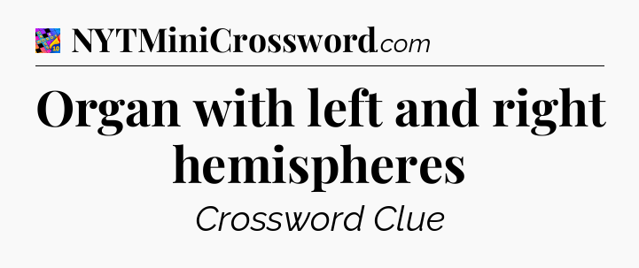 Organ with left and right hemispheres Crossword Clue