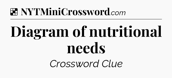 Solution: Diagram of nutritional needs - NYT Crossword