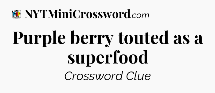 Purple berry touted as a superfood Crossword Clue