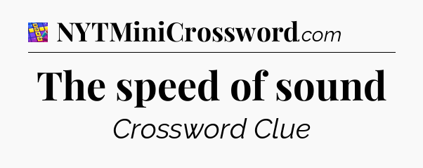 The speed of sound Codycross