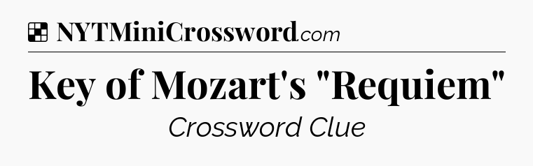 Solution: Key of Mozart's 