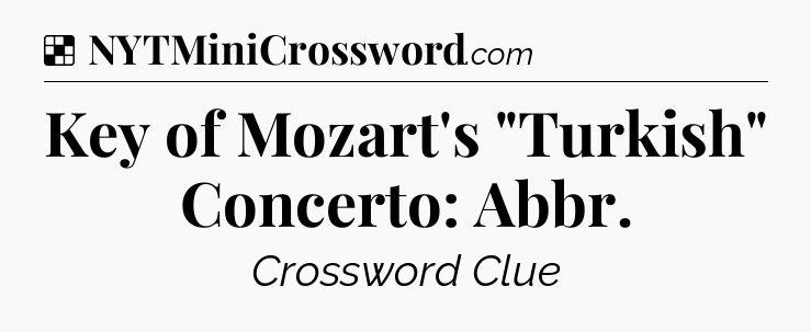 Solution: Key of Mozart's 