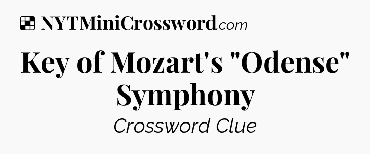 Solution: Key of Mozart's 
