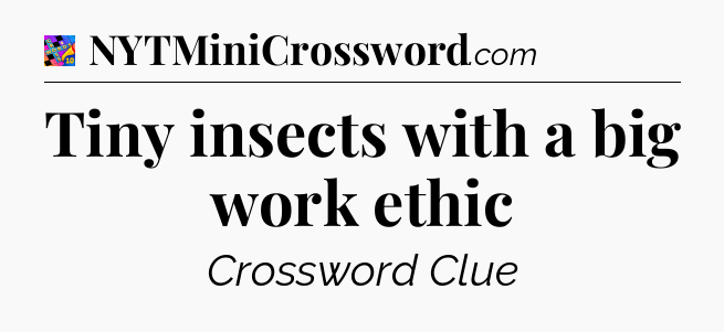 Tiny insects with a big work ethic Crossword Clue