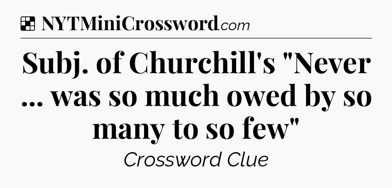 Solution: Subj. of Churchill's 