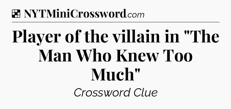 Solution: Player of the villain in 