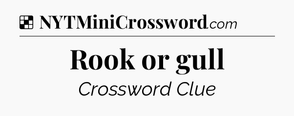 Solution: Rook or gull - NYT Crossword