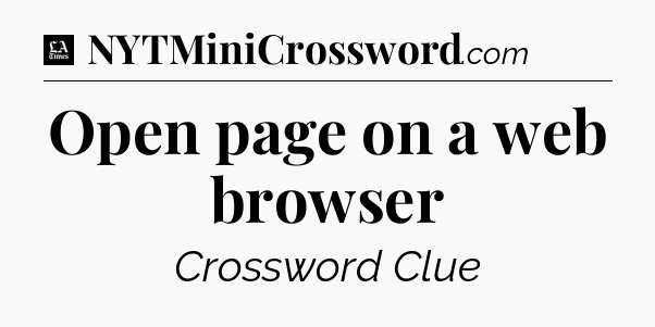 Open page on a web browser - LA Times Crossword