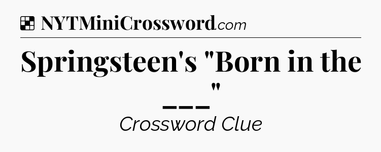 Solution: Springsteen's 