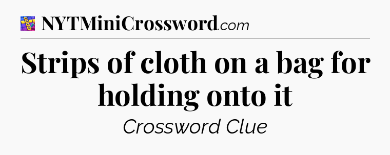 Strips of cloth on a bag for holding onto it Codycross