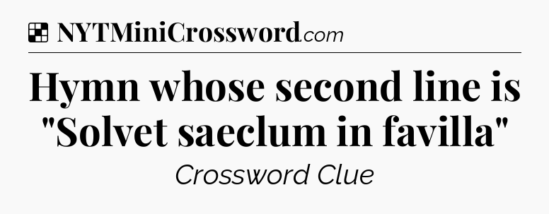 Solution: Hymn whose second line is 