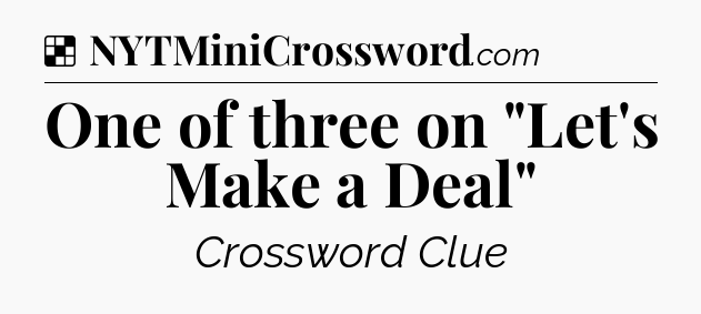 Solution: One of three on 