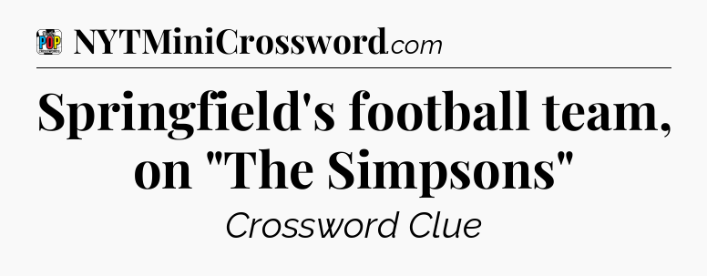 Springfield's football team, on 